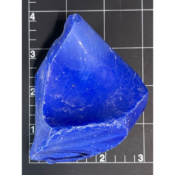 Periwinkle Cobalt Blue Art Glass Cullet Layered Swirl Opaque #5XL197 - Picture 8 of 8